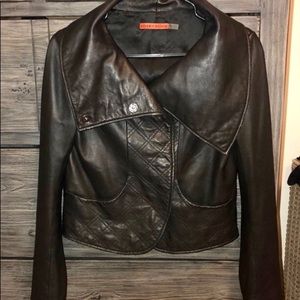 Alice & Olivia black leather jacket